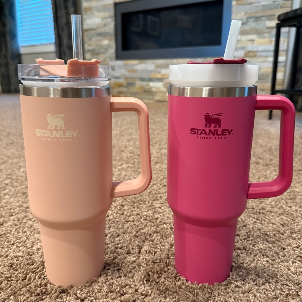 Set of two Stanley Pink Travel Mugs